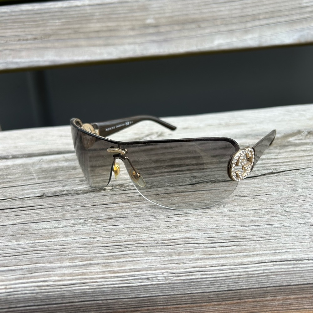 Authentic Y2K Gucci Shield Sunglasses